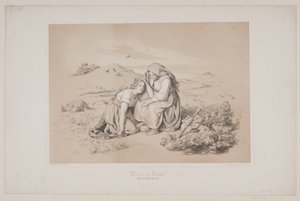 Madre e hija, pág. 289, ilustración de "Hjortens Flugt" de Christian Winther