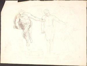 Estudios de Lucifer y varios estudios de edificios de Lorenz Frølich