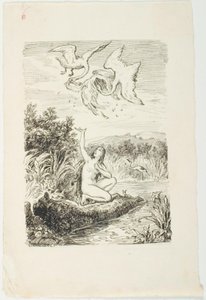 Boceto para La hija del Rey del Lodo de Lorenz Frølich