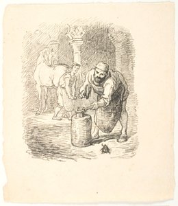 Boceto para ilustración de El escarabajo de Lorenz Frølich