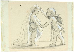 Viñeta con dos niños de Lorenz Frølich