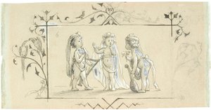Viñeta con tres niños con instrumentos musicales de Lorenz Frølich