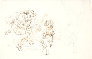 Hombre mayor y niña pequeña bailando