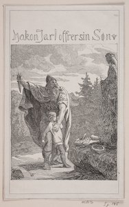 Hakon Jarl sacrifica a su hijo de Lorenz Frølich