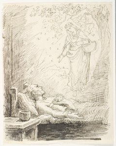 Boceto para el gorro nocturno del soltero de Lorenz Frølich
