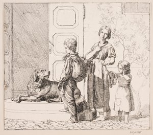 Tres niños mendigos de Lorenz Frølich