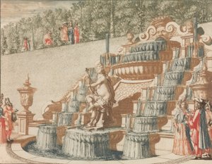 De Cascade van Galathea, aan de West-zyde van de Groote Tuin