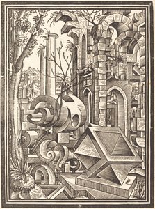 Fantasía de Formas Perspectivales entre Ruinas de Lorenz Stör