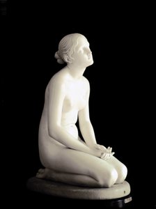 Confianza en Dios. Joven arrodillada con la mirada al cielo en oración. Escultura de mármol por Lorenzo Bartolini (1777-1850) 1835. Dim. 95 cm. Milán, Museo Poldi-Pezzoli