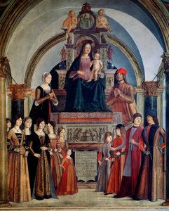 La Virgen de los Bentivoglio La Virgen con el niño rodeada por miembros de la familia Bentivoglio de Lorenzo Costa
