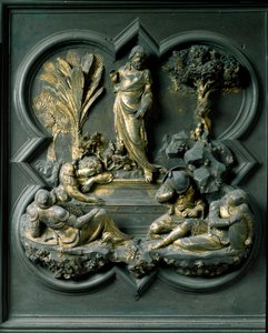 La Resurrección de Cristo, decimonoveno panel de las Puertas Norte del Baptisterio de San Giovanni de Lorenzo Ghiberti