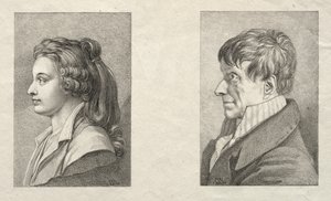Retrato de perfil de una mujer y un hombre de Lorenzo II Quaglio