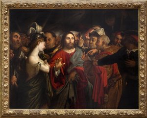 Cristo y la mujer adúltera de Lorenzo Lotto