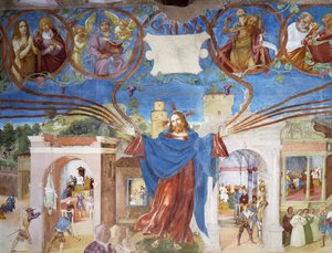 Jesucristo (detalle del Martirio de Santa Bárbara) de Lorenzo Lotto