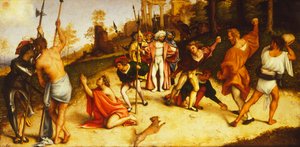 Martirio de San Esteban, división del Retablo de Martinengo de Lorenzo Lotto (1480- 1556), óleo sobre tabla, 51x97 cm, hacia 1516 de Lorenzo Lotto