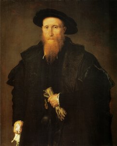 Retrato de un anciano con guantes de Lorenzo Lotto