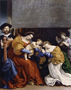 El matrimonio místico de Santa Catalina con el donante Niccolò Bonghi, 1523
