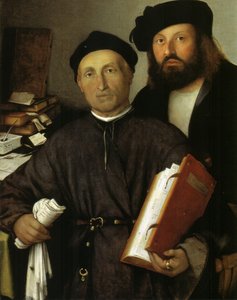 El Médico Giovanni Agostino della Torre y su Hijo, Niccolò, c.1515 de Lorenzo Lotto