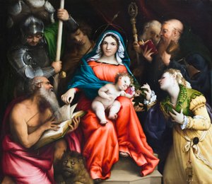 El matrimonio místico de Santa Catalina de Alejandría de Lorenzo Lotto