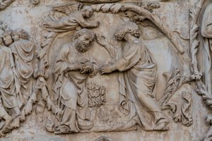 Gedeón exprimiendo el vellón, (detalle) de Lorenzo Maitani