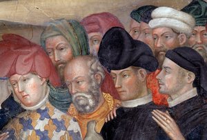 San Juan Bautista bautizando a Jesús, detalle de Lorenzo Salimbeni