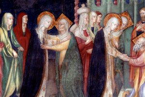 La visitación de María a Santa Isabel (detalle) de Lorenzo Salimbeni