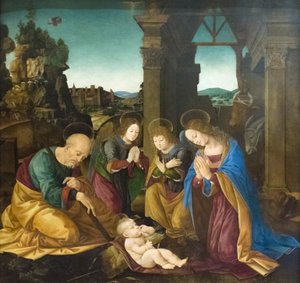 Adoración del Niño Jesús de Lorenzo di Credi