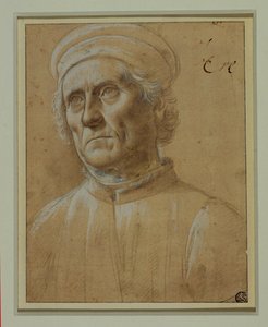 Busto de anciano con gorra redonda ... de Lorenzo di Credi