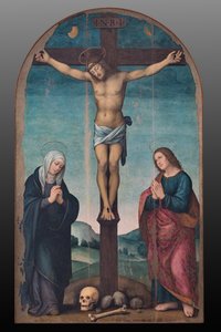 Crucifixión, c.1500-24 (óleo sobre tabla) de Lorenzo di Credi