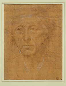 Retrato de un anciano, de cara completa, con gorra ... de Lorenzo di Credi