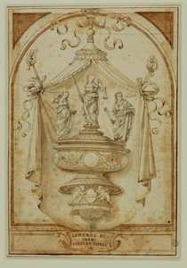 Estudio para un monumento funerario ... de Lorenzo di Credi