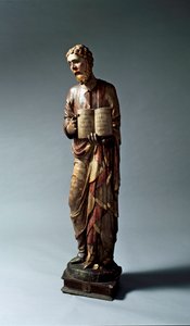 Representación de un santo no identificado. Escultura en madera policromada de Lorenzo di Pietro Vecchietta