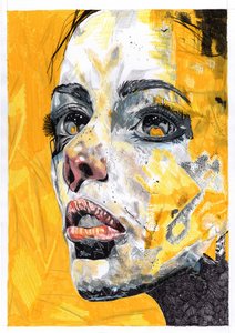 Retrato en amarillo expresivo de Loretta Van Der Westhuizen