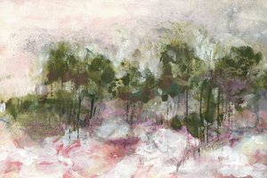 Bosque rosa brumoso