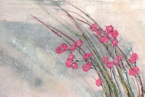 Bayas rosas nevadas