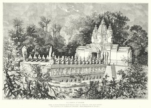 Puerta de Angkor, Camboya (grabado) de Louis (after) Delaporte