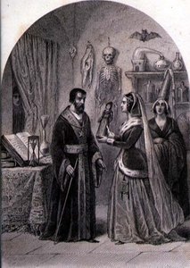 Un Cliente Visita a un Hechicero, grabado por Philibert Langlois de Louis (after) Marckl