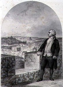 Honoré Gabriel Riqueti, Conde de Mirabeau en las murallas de París, grabado por Philibert Langlois