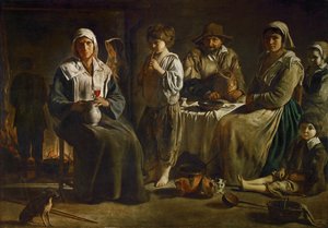 Una familia de campesinos en un interior ... de Louis (attr. to) Le Nain