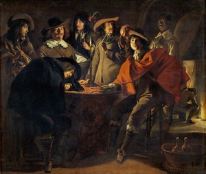 La tabagie, dit aussi le corps de garde - 1643 Una compañía de fumadores, también los guardias ... de Louis (attr. to) Le Nain