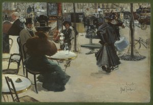 Escena callejera, también conocida como Terraza de un café, ca. 1895 (óleo sobre madera) de Louis Abel Truchet