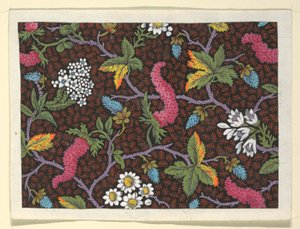 Diseño floral para textiles impresos de Louis Albert DuBois