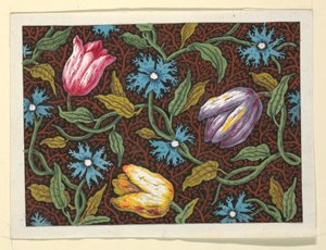 Diseño Floral para Textiles Impresos de Louis Albert DuBois