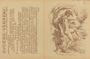 Desnudo bailando y anuncio para las Estampas decorativas de Eugène Verneau [verso] de Louis Anquetin