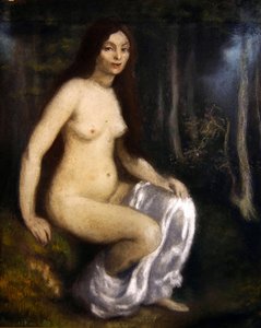 Joven mujer sentada en un bosque de Louis Anquetin
