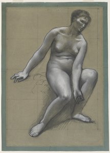 Estudio para la madre en La familia del pescador de Louis Antoine Froissart