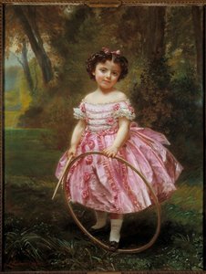 Mademoiselle Ehrler: Niña pequeña jugando con un aro de Louis Antoine Leon Riesener
