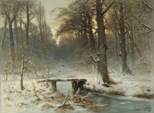 Una tarde de enero en el bosque de La Haya. 1875 de Louis Apol