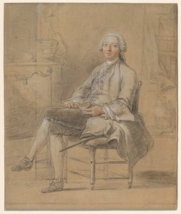 Hombre Sentado Sosteniendo una Caja de Rapé, c. 1750-1760 de Louis Aubert