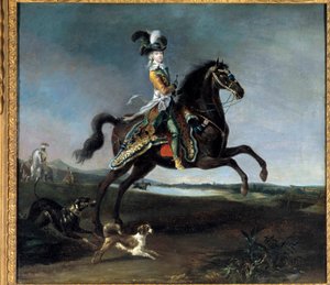 Retrato ecuestre de María Antonieta de Lorena Habsburgo, reina de Francia (1755-1793) Pintura de Louis Auguste Brun (1758-1815) de Louis Auguste Brun
